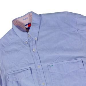 Tommy Hilfiger Y2K 90s Crest Dual Pocket Crest Button Up Shirt Men's Medium